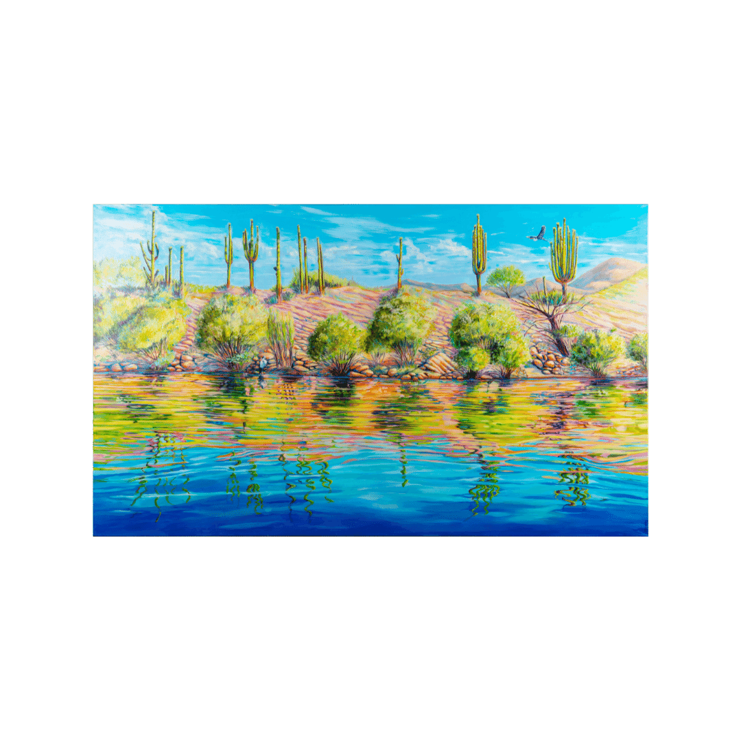 Ellen Nemetz Salt River Dreaming 36”x 60” Acrylic on Canvas