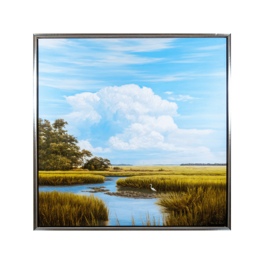 Henry VonGenk Florida Blue 48” x 48” Embellished Giclee Print on Canvas