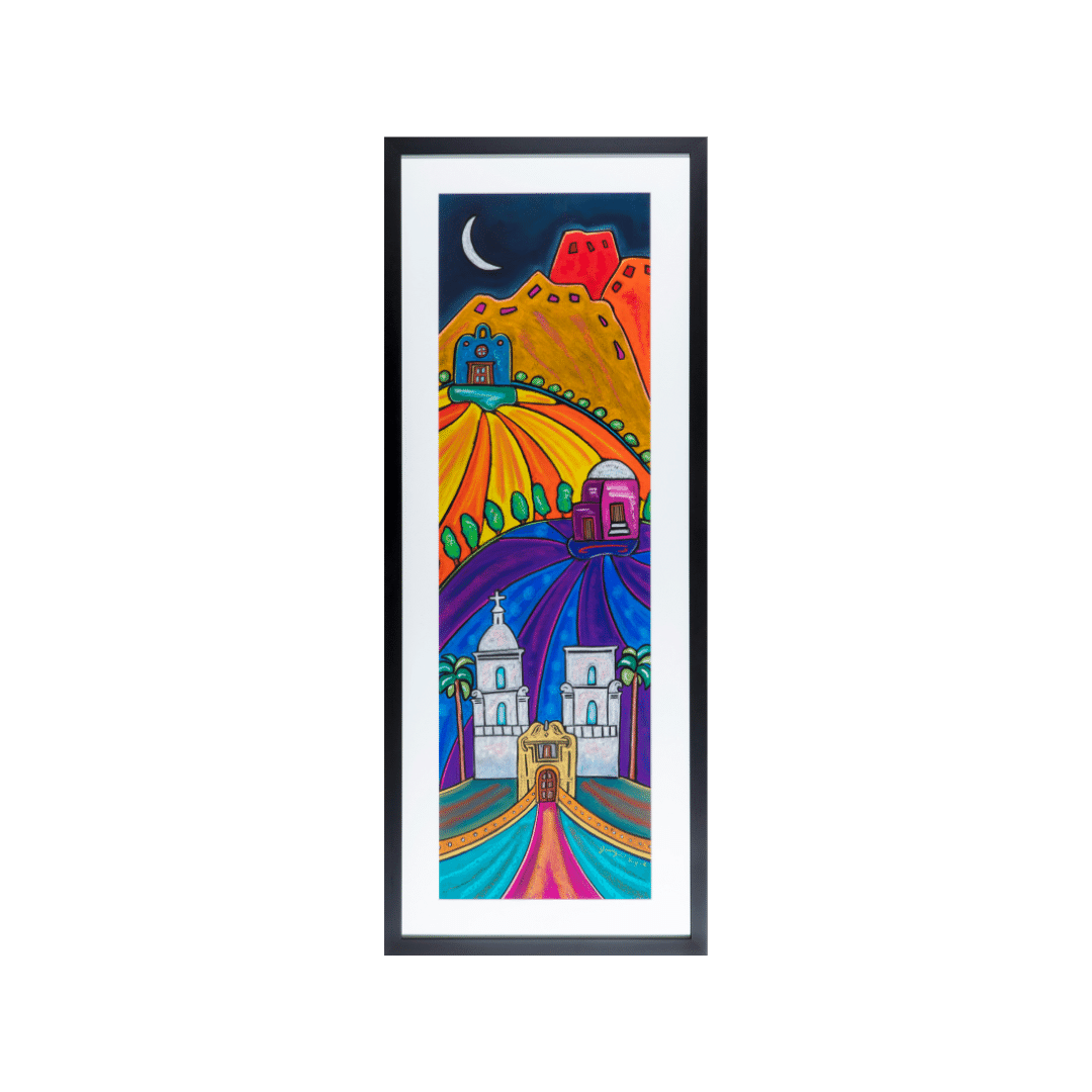 Jenny Willigrod San Xavier Mission 50”x 20” Pastel Framed