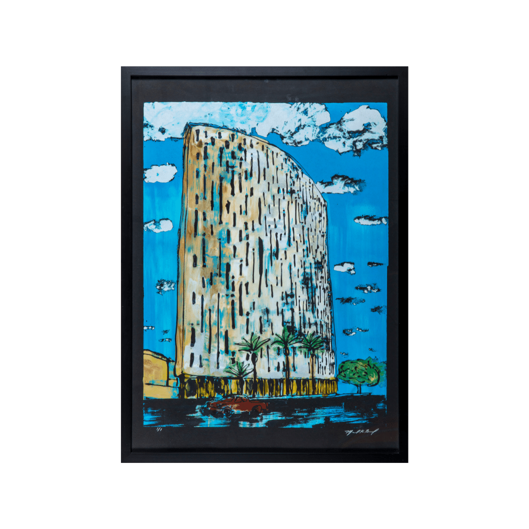 Manny Burruel Punch Card Building 30” x 22” Monosilkscreen Print