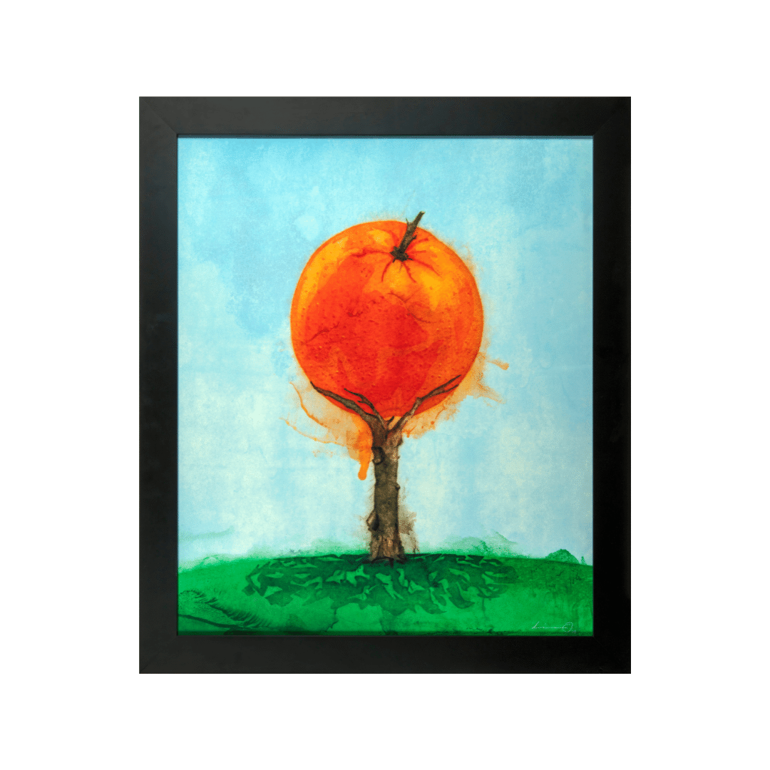 Orange Tree Dino Paul 42” x 36” Mixed media
