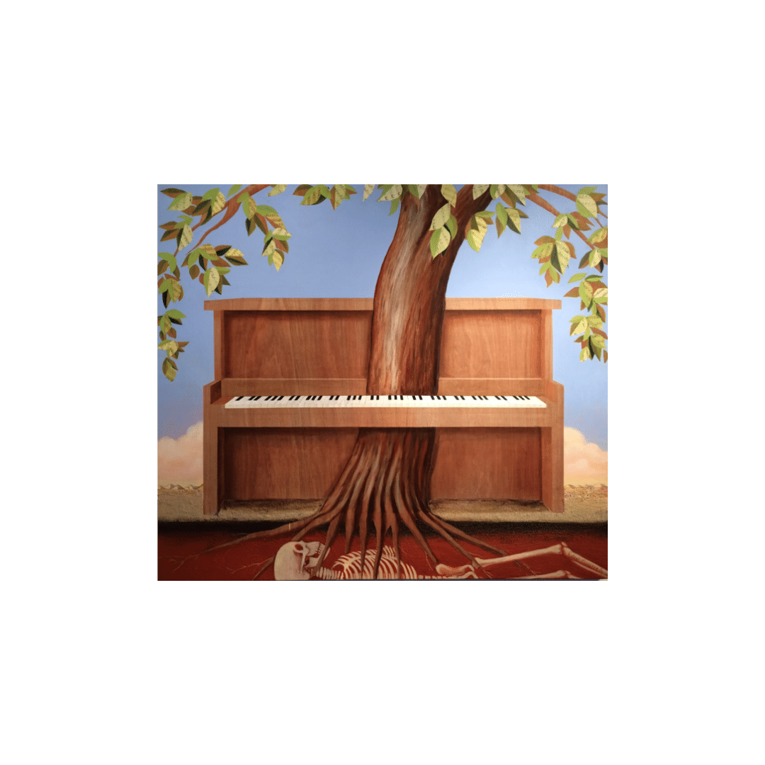 Rafael Navarro Piano Tree 42” x 48” Mixed Media